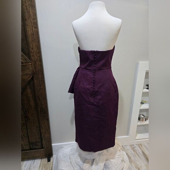 Elliatt Reception Cascade Ruffle Strapless Cocktail Dress NWT size Large Purple - Picture 4 of 5